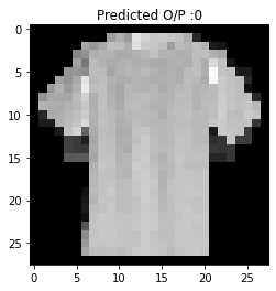 Predicted Class of Ingested Image for CNN on MNIST Fashion dataset